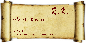Rádi Kevin névjegykártya