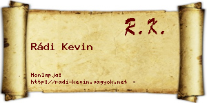 Rádi Kevin névjegykártya